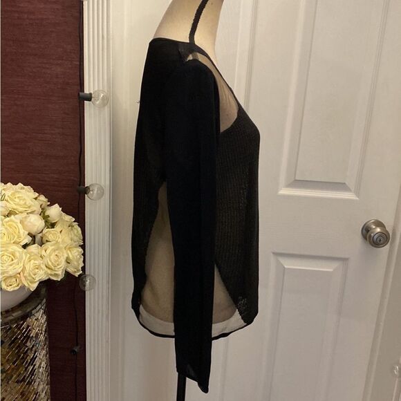 Helmut Lang Sheer Black Long Sleeve Top, L - Picture 3 of 9